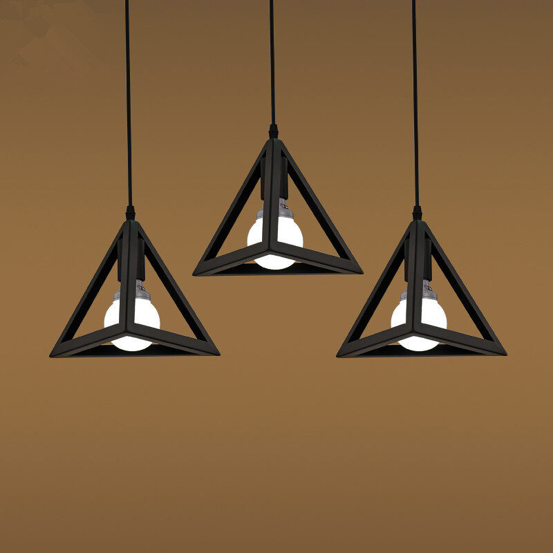 HEIKESZ Nordic Fashion Simple Industrial Style Bar Exhibition Hall Guest Room Balcony Home Decoration Lighting Triangle Dining Chandelier American Style american style retro outdoor indoor retro bedroom lamp american-style Industrial wind