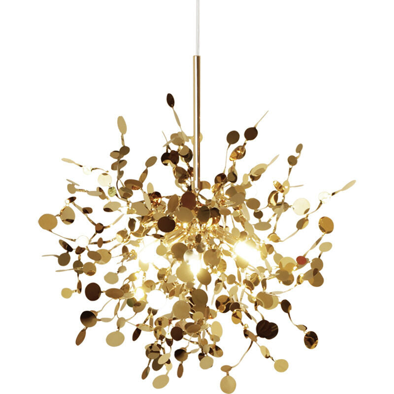 HEIKESZ Nordic Sequin Chandelier Creative Artistic Lamp for Dining Room Hotel Bar Stainless Steel Decorative Light