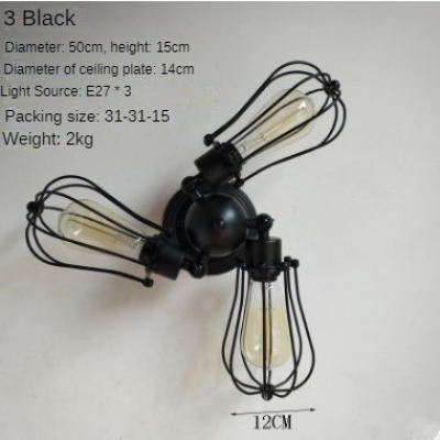 HEIKESZ LOFT Industrial Style Iron Ceiling Light Guest Restaurant Retro Iron Net Pot Cover Bar Counter Balcony Aisle American Creative Light LED Light for Bedroom Night Aesthetic Room Lamp
