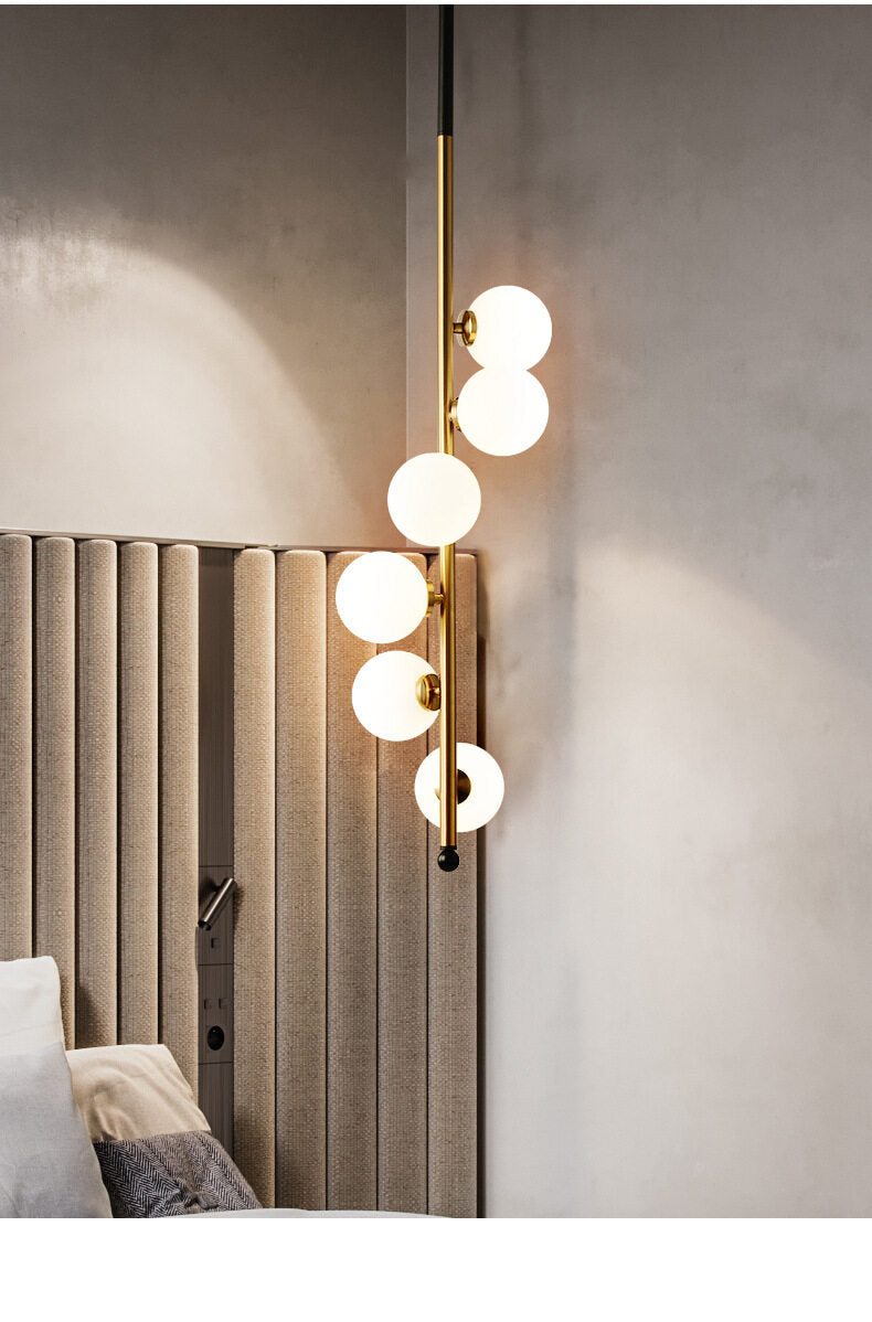 HEIKESZ Nordic Bed Head Chandelier Creative Art Light Luxury Post-Modern Minimalist Living Room Ceiling Lamp for Villa Hotel Lighting