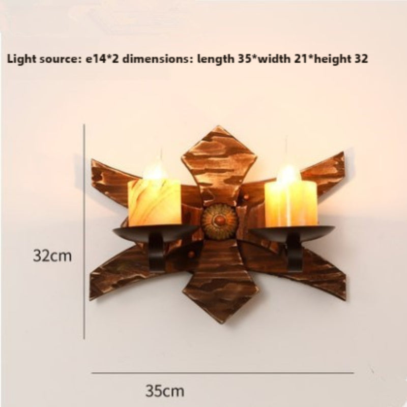 HEIKESZ American retro boat wood wall lamp restaurant store lamp loft industrial style creative bar counter aisle nostalgic lamp