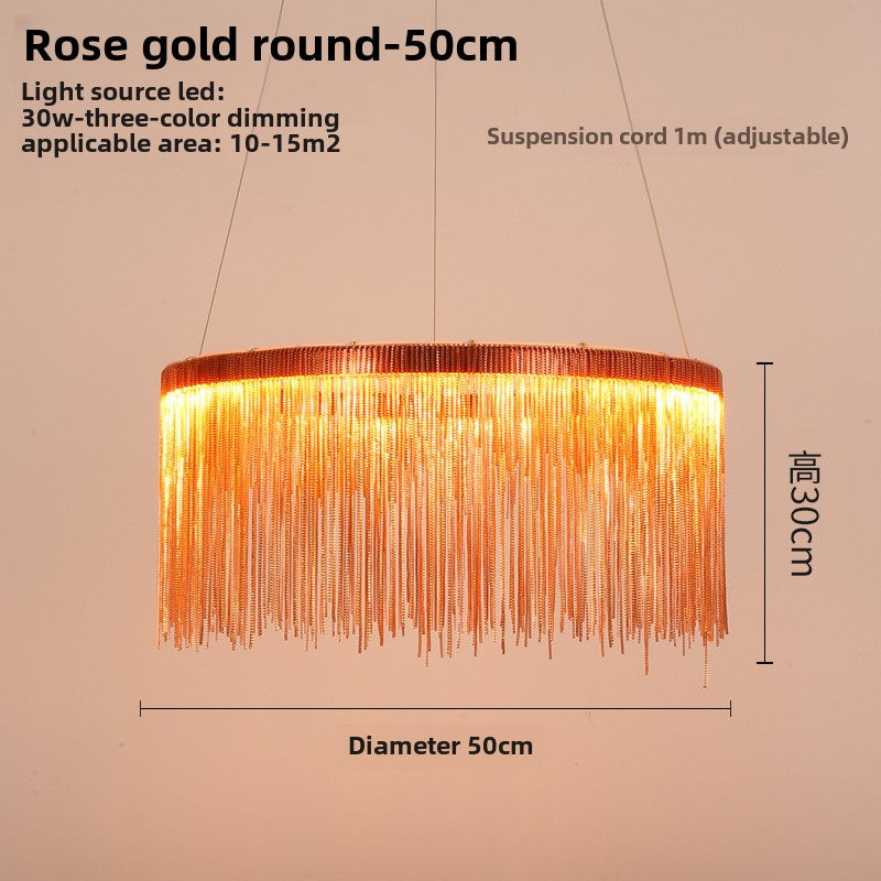 HEIKESZ Light luxury restaurant lamps ins clothing shop window, front desk creative personality tassel post-modern Nordic bar chandelier lamp light fixtures for celling lights