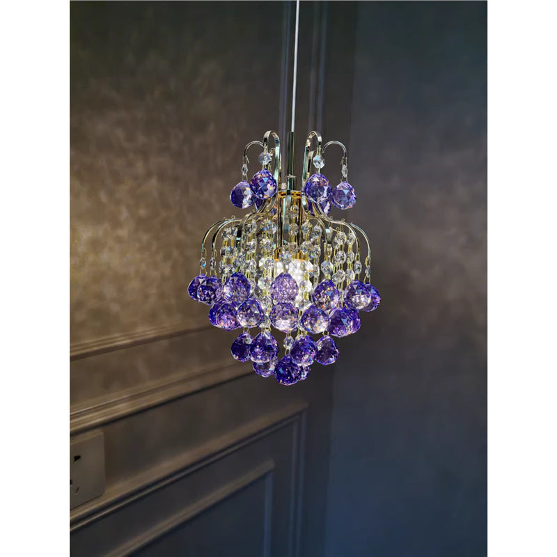 HEIKESZ French light luxury crystal small chandelier fruitful modern simplicity high sense porch aisle bedroom bedside lamp light fixtures for celling light