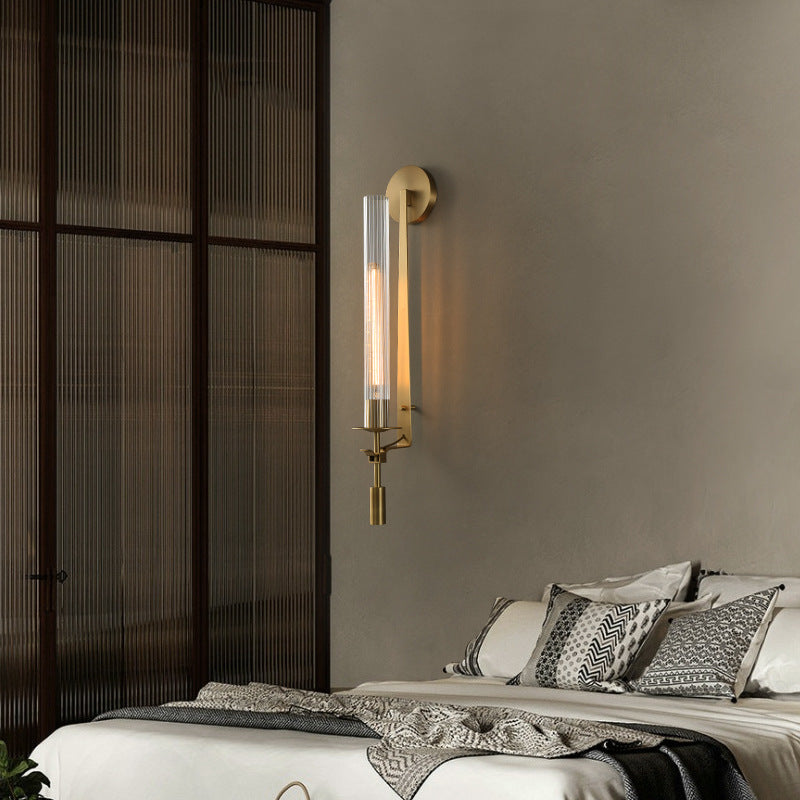 HEIKESZ Post-Modern Copper Wall Lamp Luxury Designer Light for Living Room Bedroom Entrance Modern Classical Bulb Fixture
