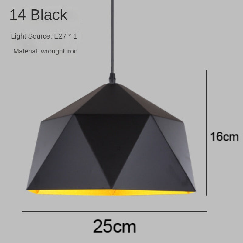HEIKESZ Chandelier Retro Industrial Style Restaurant Lamps Single Head Zhongshan Creative Simple Office Dining Shop Commercial Lampshade