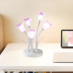 HEIKESZ Tulip flower table lamp modern simple led lily of the valley ins wind idyllic warm bedroom bedside night lamp light fixtures for celling light