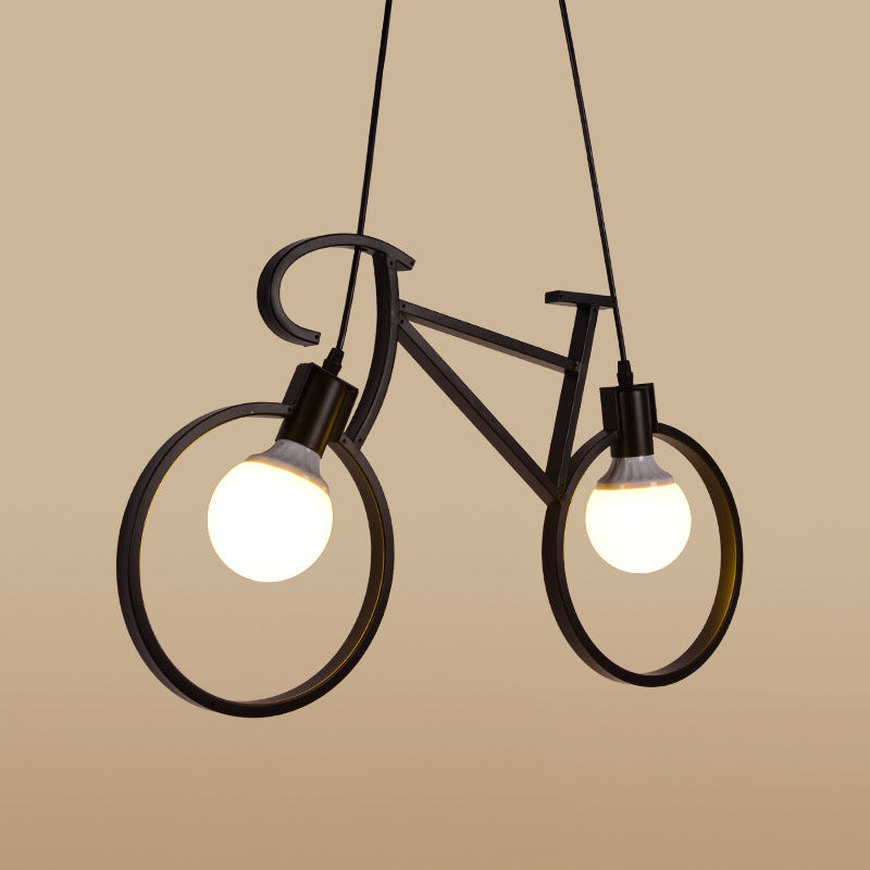 HEIKESZ Modern Minimalist Creative Bicycle Chandelier Living Room Bedroom Children's Room Balcony Study Room Decoration Bar Counter Iron Droplight LED Light for Bedroom Night Aesthetic Room Lamp