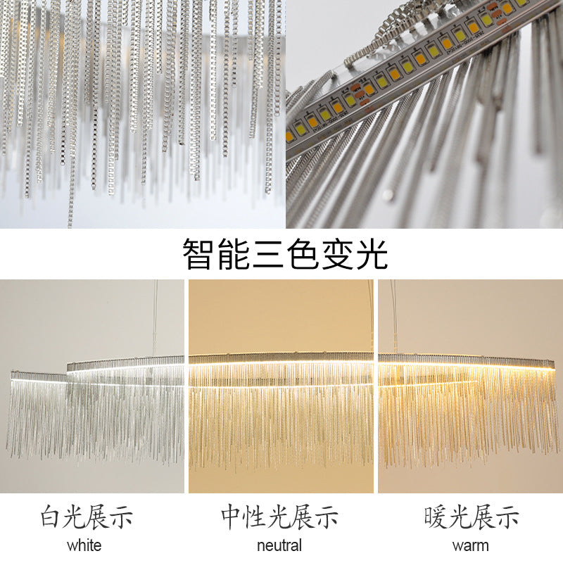 HEIKESZ Light luxury restaurant lamps ins clothing shop window, front desk creative personality tassel post-modern Nordic bar chandelier lamp light fixtures for celling lights