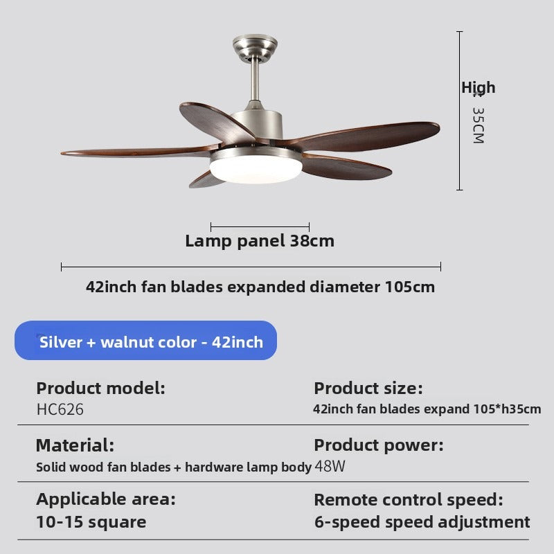 HIEKESZ Cross-border large air volume fan light bedroom simple dining room fan chandelier frequency conversion Nordic ceiling living room ceiling fan light lamp light fixtures for celling light