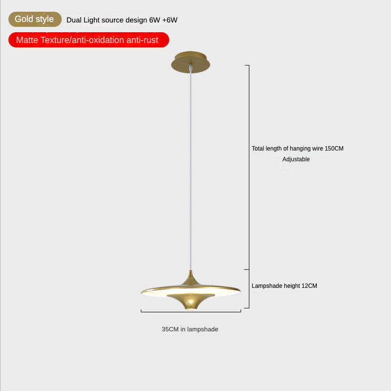 HEIKESZ Nordic Minimalist UFO Chandelier for Dining Table Bar Desk Post-Modern Bedroom Bedside Lamps