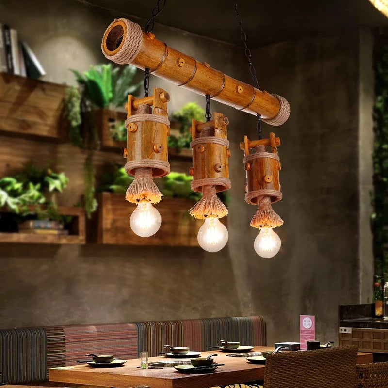 HEIKESZ Retro Industrial Style Chandelier Restaurant Coffee Shop Lamps Restaurant Box Light Creative Bar Counter Craft Ceiling Lamp LED Light for Bedroom Night Aesthetic Room Lamp