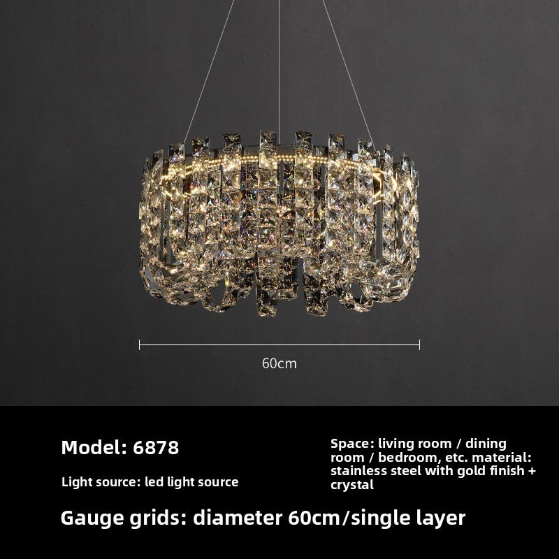 HEIKESZ Luxury Ceiling Light Nordic Crystal Chandelier Modern Minimalist Living Room Dining Lamp High End Hotel Lobby Decoration Main Light