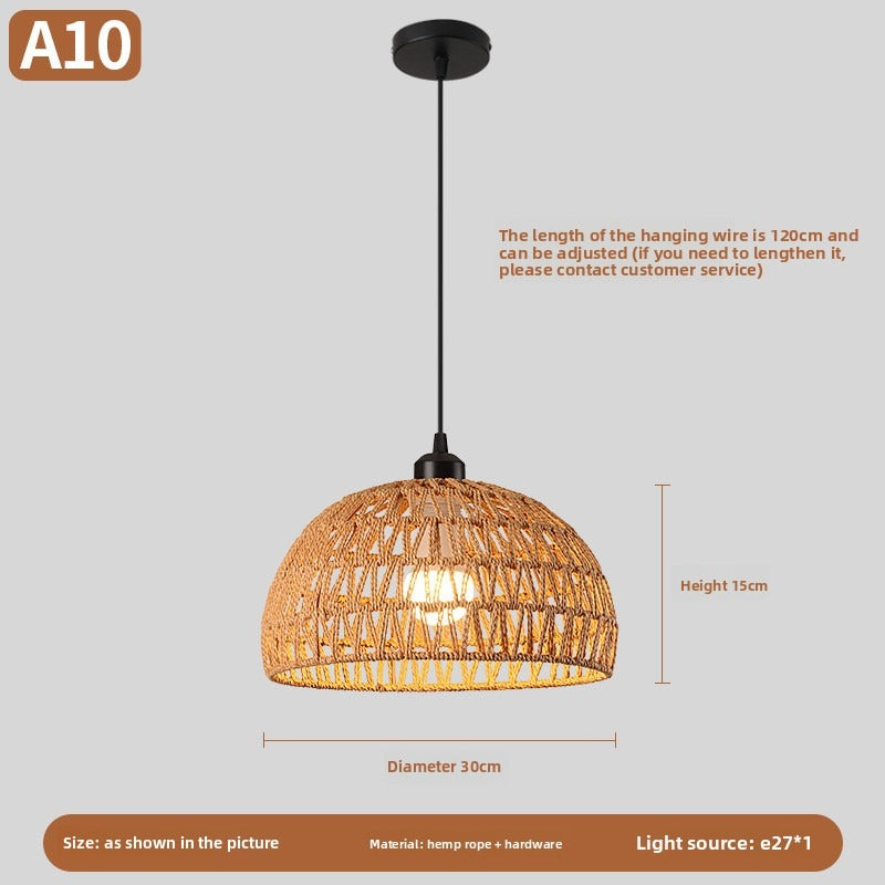 HEIKESZ Vintage Rope Pendant Light Industrial Iron Ceiling Lamp for Restaurant Bar Clothing BBQ Shop Retro Decor Commercial Lighting