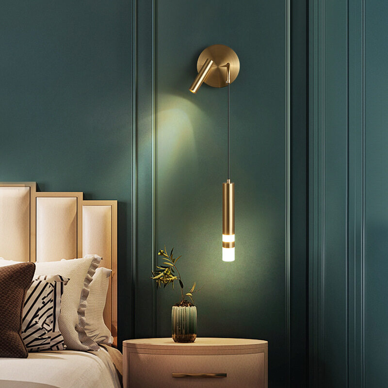 HEIKESZ Modern Minimalist Bedside Wall Lamp Nordic Creative Reading Light Warm Room Lamps for Bedroom Living Room Lighting Ceiling Chandelier