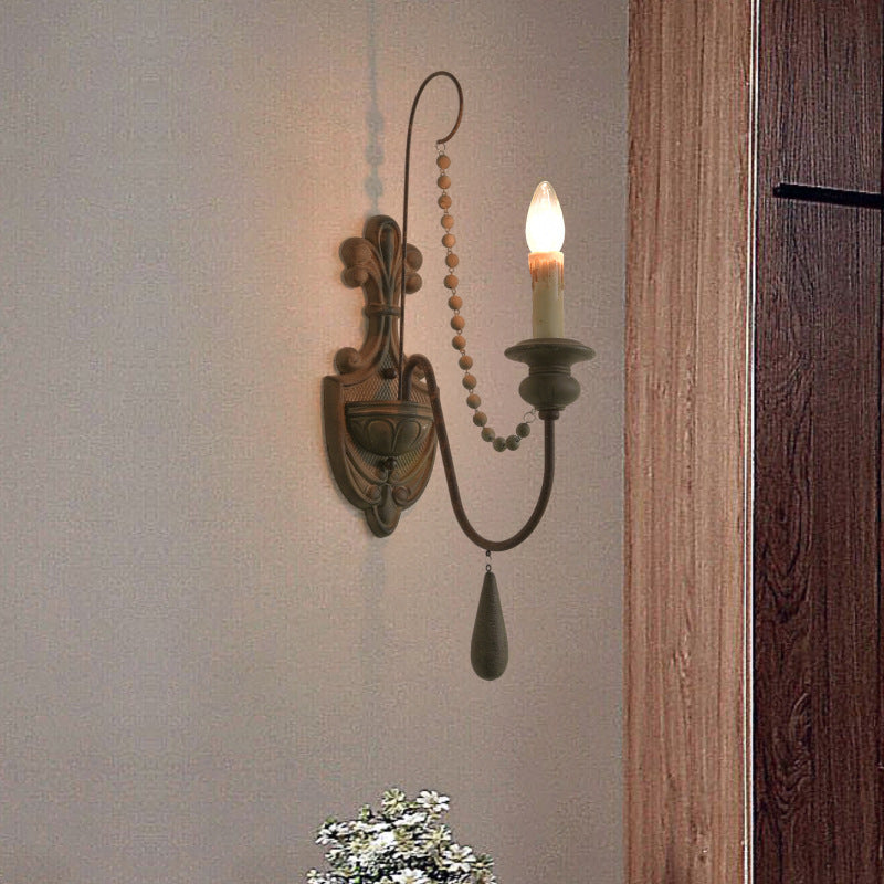 HEIKESZ American country French pastoral retro old wall lamp living room dining room bedroom corridor stairwell decorative lamp