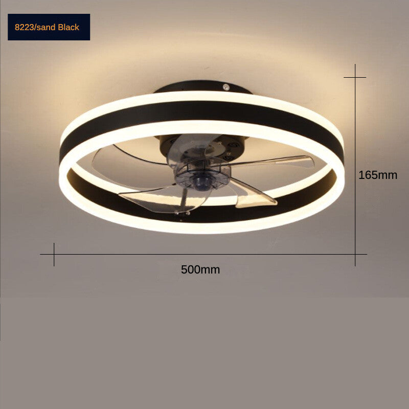 HEIKESZ LED Ceiling Fan Light Nordic Modern Design Invisible Fan Lamp for Bedroom Dining Room Balcony One-year Warranty  Energy Saving