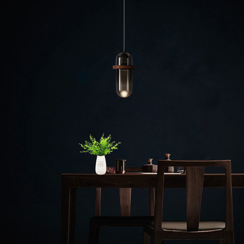 HEIKESZ Light luxury glass bedroom bedside chandelier modern minimalist bar cafe model room designer leather small chandelier lamp light fixtures for celling lights