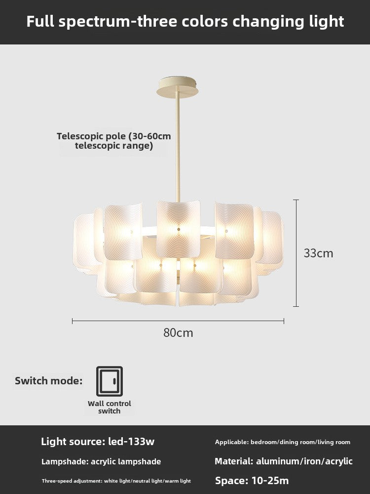 HEIKESZ Japanese wabi wind living room dining room chandelier French cream wind light luxury bedroom simple 2024 new Zhongshan lamp light fixtures for celling light