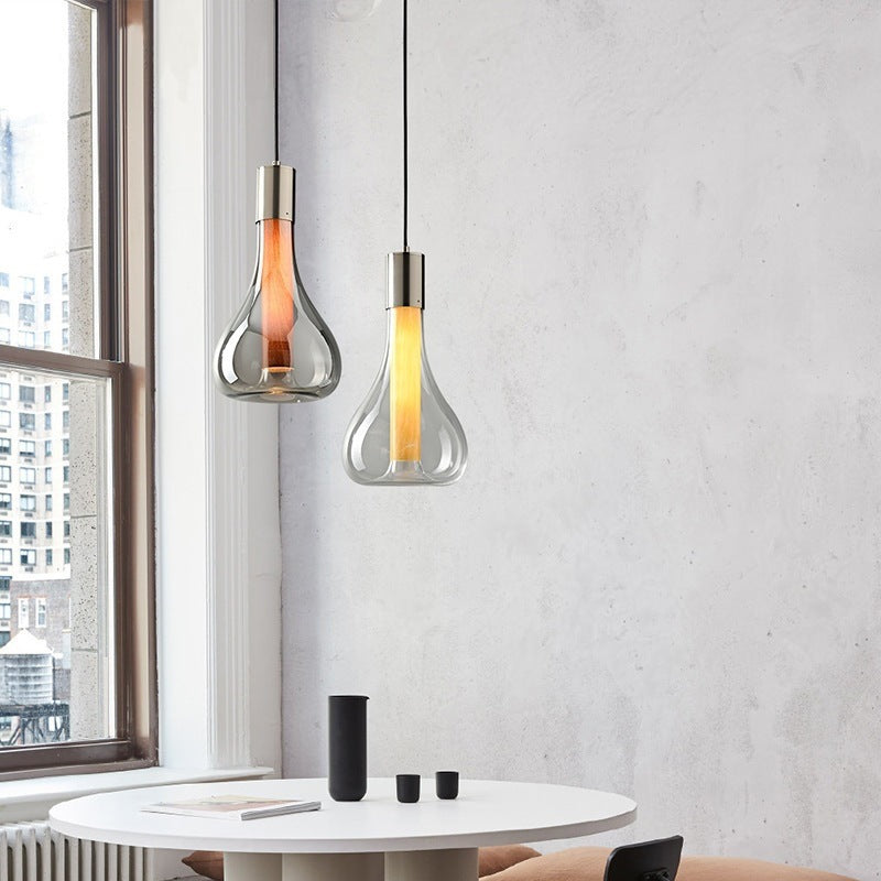 HEIKESZ Italian restaurant single head glass chandelier designer simple creative bar table model house light luxury decoration bedside lamp light fixtures for celling light