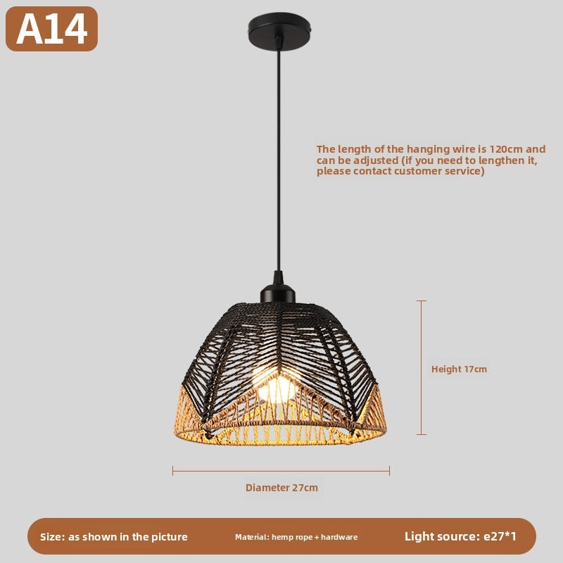 HEIKESZ Vintage Rope Pendant Light Industrial Iron Ceiling Lamp for Restaurant Bar Clothing BBQ Shop Retro Decor Commercial Lighting
