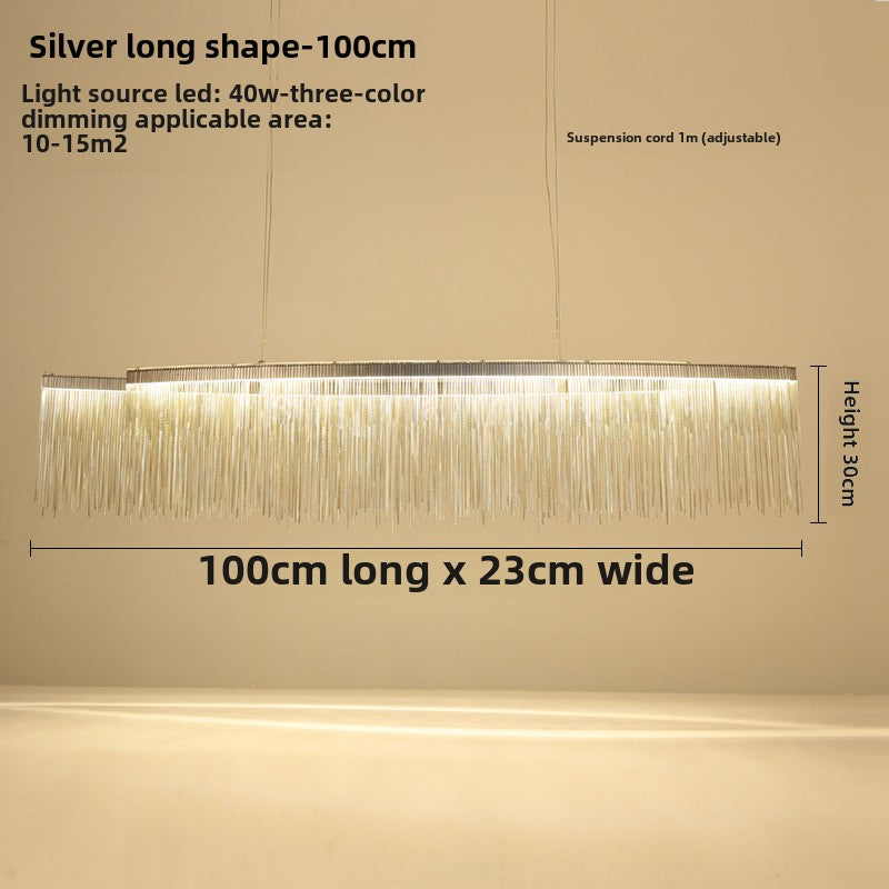 HEIKESZ Light luxury restaurant lamps ins clothing shop window, front desk creative personality tassel post-modern Nordic bar chandelier lamp light fixtures for celling lights