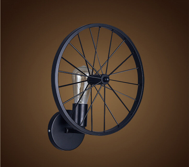 HEIKESZ American Creative Restaurant Wheel Wall Lamp Loft Vintage Industrial Wind Aisle Hotel Internet Bar and Internet Café Wall Lamp American Style Retro Outdoor Indoor Retro Bedroom Lamp American-Style Industrial Wind