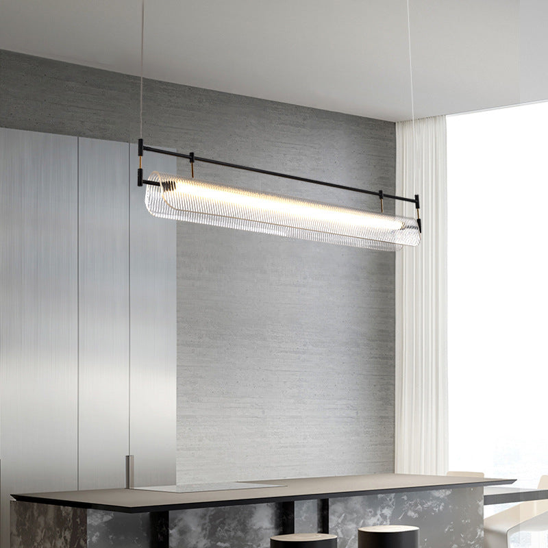 HEIKESZ Italian Minimalist Chandelier Creative Art Strip Light for Dining Room Bar Kitchen Island