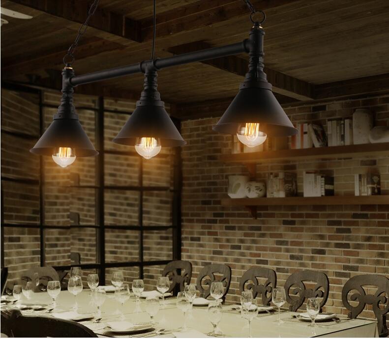 HEIKESZ Exclusive for Cross-Border American Retro Water Pipe Pendant Lamp Dining Room/Living Room Coffee Shop Bar Creative Loft Industrial Style Chandelier Led Light for Bedroom Night Aesthetic Room Lamp