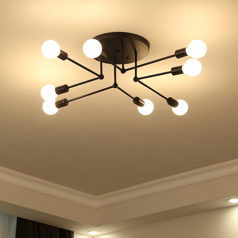 HEIKESZ Nordic Style Creative Ceiling Lamp Living Room Dining Room Bedroom Light Personality Home Lamp Modern Simple Wrought Iron Balcony Top Light LED Light for Bedroom Night Aestitic Room Lamp