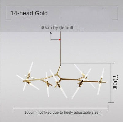 HEIKESZ Nordic Post Modern Tree Branch Chandelier Luxury Industrial Style Living Room Lamp for Home and Restaurant Decor