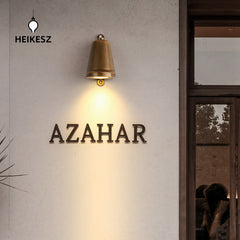HEIKESZ Waterproof Vintage Industrial Wall Light Outdoor No Drill Charging Spotlight for Corridor Restaurant Signage