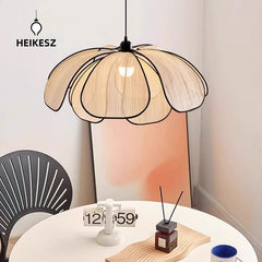 HEIKESZ French cream wind chandelier Nordic simple dining room living room bedroom Japanese medieval art advanced petal lamp light fixtures for celling lights