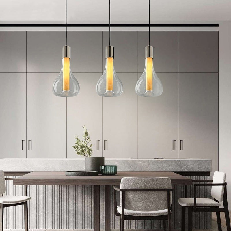 HEIKESZ Italian restaurant single head glass chandelier designer simple creative bar table model house light luxury decoration bedside lamp light fixtures for celling light