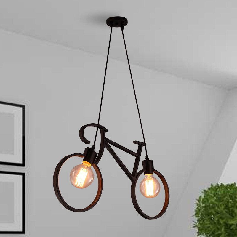HEIKESZ Creative LOFT Industrial Style Restaurant Bar Bicycle Chandelier Retro Nostalgic Theme Bar Clothing Store Iron Lamp american style retro outdoor indoor retro bedroom lamp american-style Industrial wind