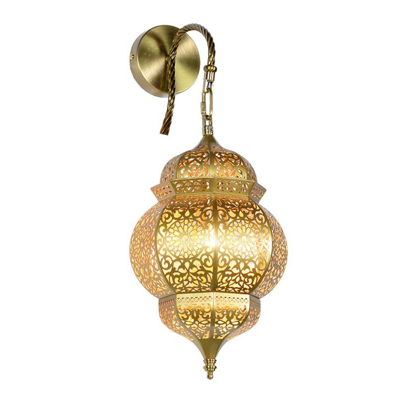 HEIKESZ Morocco classic hollow gold wall lamp retro exotic Xinjiang hotel restaurant bedside decorative wall lampWall lamp, living room lamp, room lamp, outdoor lamp, dining lamp