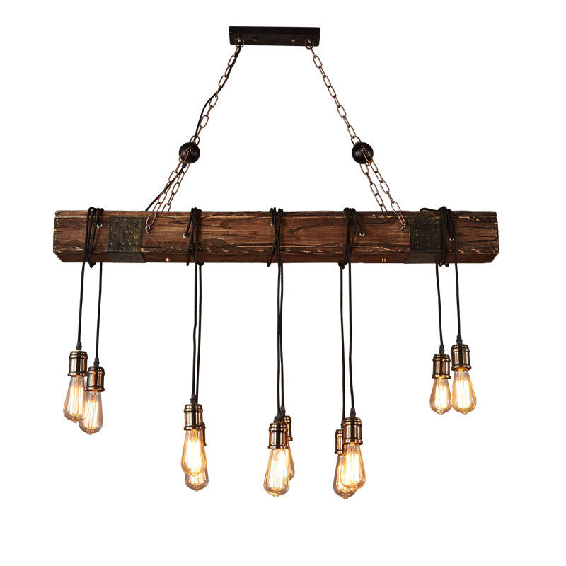 HEIKESZ Retro Boat Wooden Chandelier Industrial Style Creative Restaurant Coffee Shop Bar Lamp Restaurant Dining Table Box Personality Chandelier LED Light for Bedroom Night Aesthetic Room Lamp