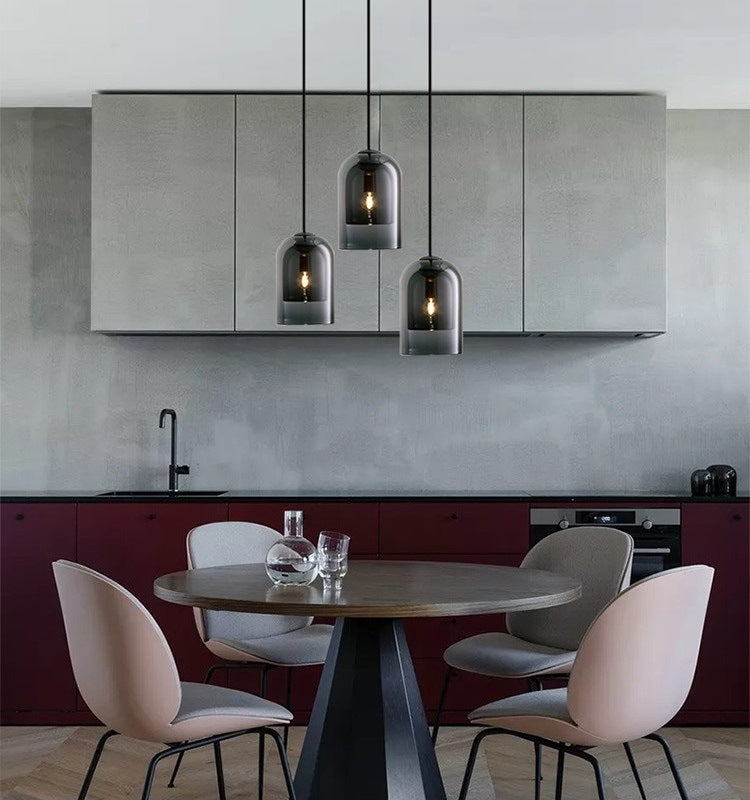HEIKESZ Nordic Minimalist Pendant Lamp Single Head Glass Chandelier Creative Bedroom Ceiling Light Fixtures for Dining Room Bar Bedside Decor