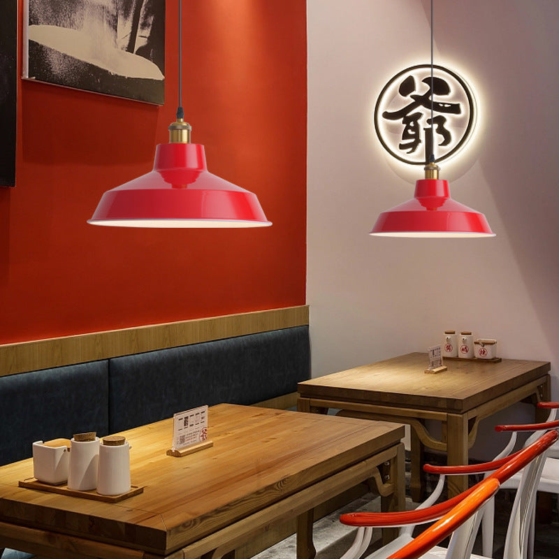 HEIKESZ Red industrial style retro Japanese restaurant hot pot restaurant store shop simple single head lampshade hotel special chandelier