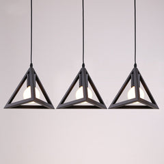 HEIKESZ Nordic Fashion Simple Industrial Style Bar Exhibition Hall Guest Room Balcony Home Decoration Lighting Triangle Dining Chandelier American Style american style retro outdoor indoor retro bedroom lamp american-style Industrial wind