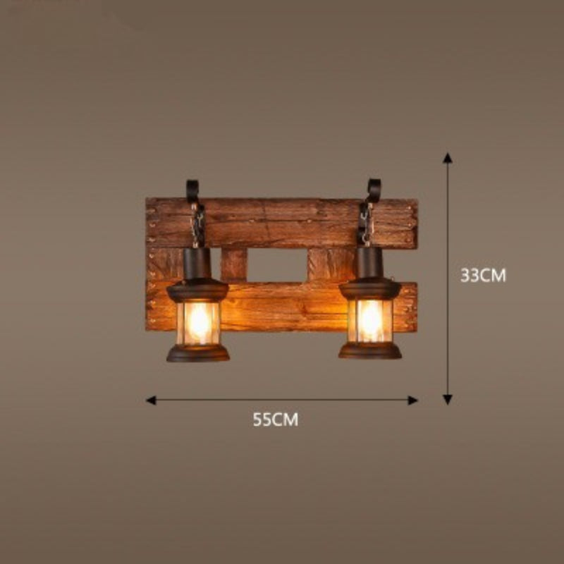 HEIKESZ American retro boat wood wall lamp restaurant store lamp loft industrial style creative bar counter aisle nostalgic lamp