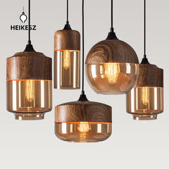 HEIKESZ Industrial Style Ceiling Light Single Head Creative Pendant Lamp for Restaurant Bar Cafe Glass Ball Chandelier