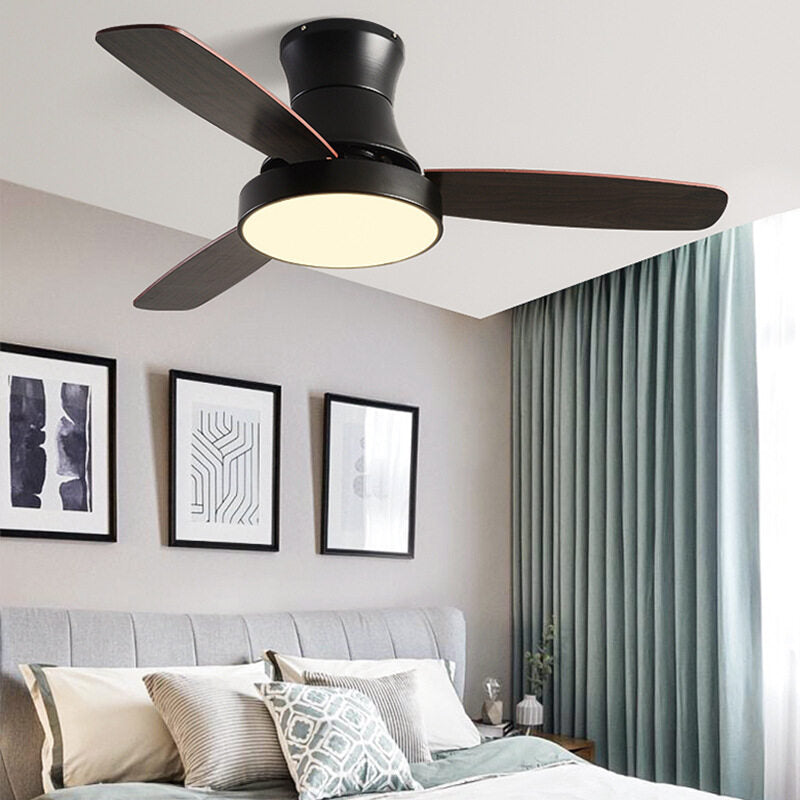 HEIKESZ Nordic Fan Lamp Modern Minimalist Ceiling Fan LED Light Mute Home Decoration Fan Style Ceiling Lamp