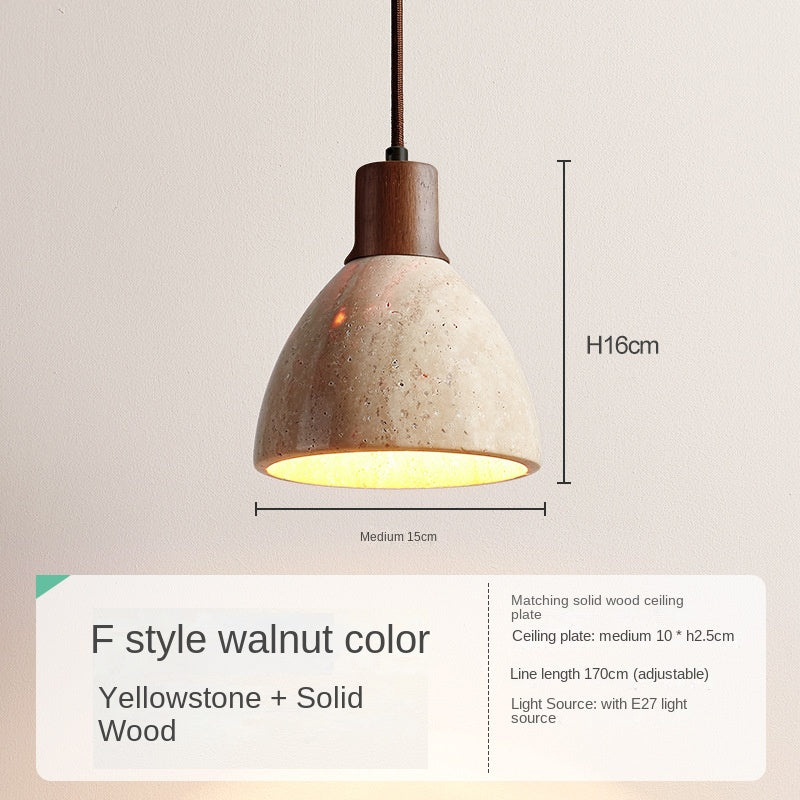 HEIKESZ Cream Style Retro Chandelier Small Droplight for Bedside Dining Room Bar Counter Yellow Cave Stone Design
