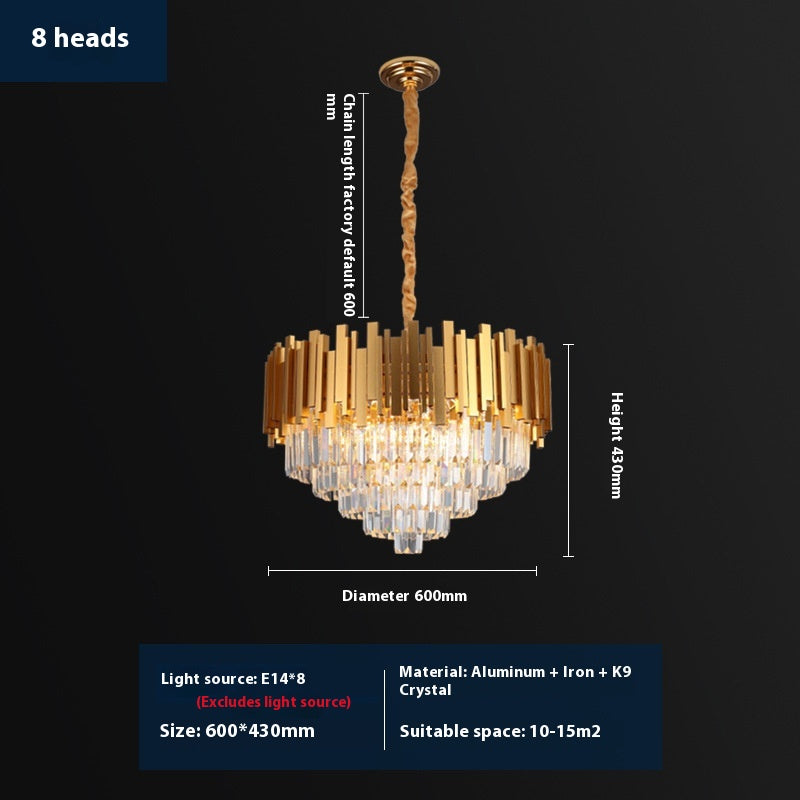 HEIKESZ Light luxury crystal chandelier living room lamp restaurant hotel luxury bedroom aisle lamp Zhongshan factory direct sales post-modern lamp light fixtures for celling lights