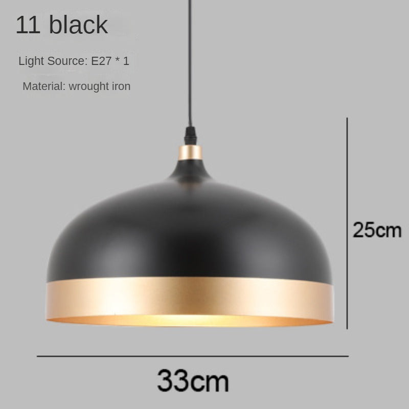 HEIKESZ Chandelier Retro Industrial Style Restaurant Lamps Single Head Zhongshan Creative Simple Office Dining Shop Commercial Lampshade