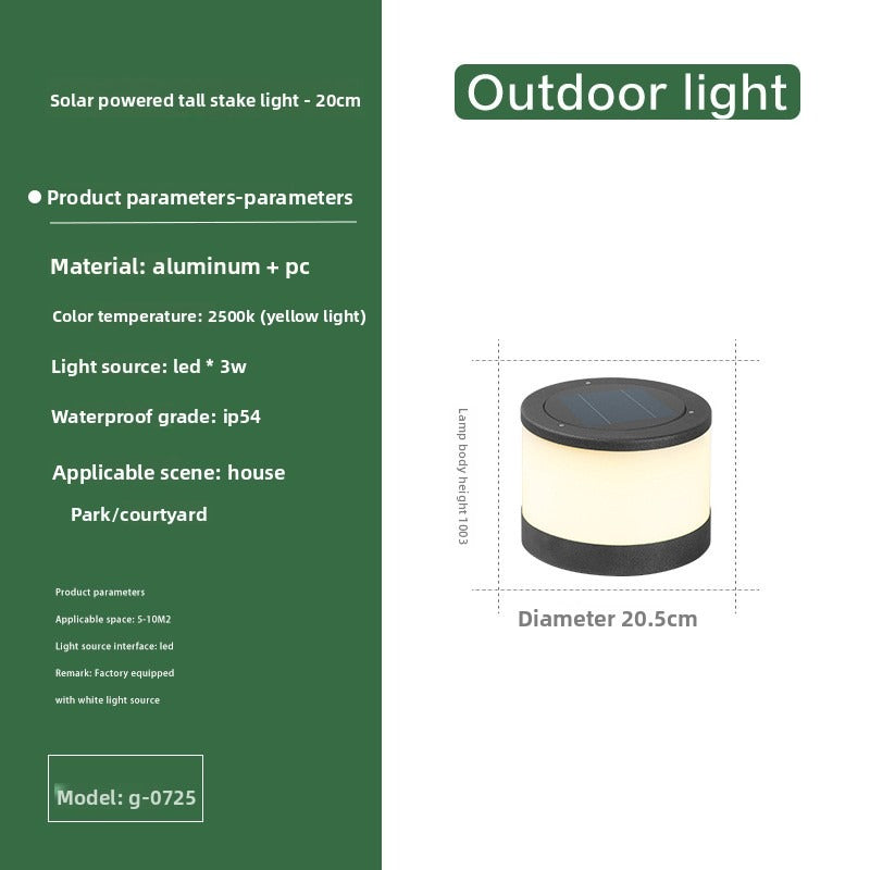 HEIKESZ Solar Powered Outdoor Pillar Light Waterproof Garden Terrace Villa Courtyard Landscape Lighting for Fence Post