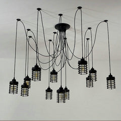 HEIKESZ Flat Iron Frame Fairy Loose Flower Chandelier Retro American Industrial Lamp Personality DIY Starry Art Chandelier american style retro outdoor indoor retro bedroom lamp american-style Industrial wind