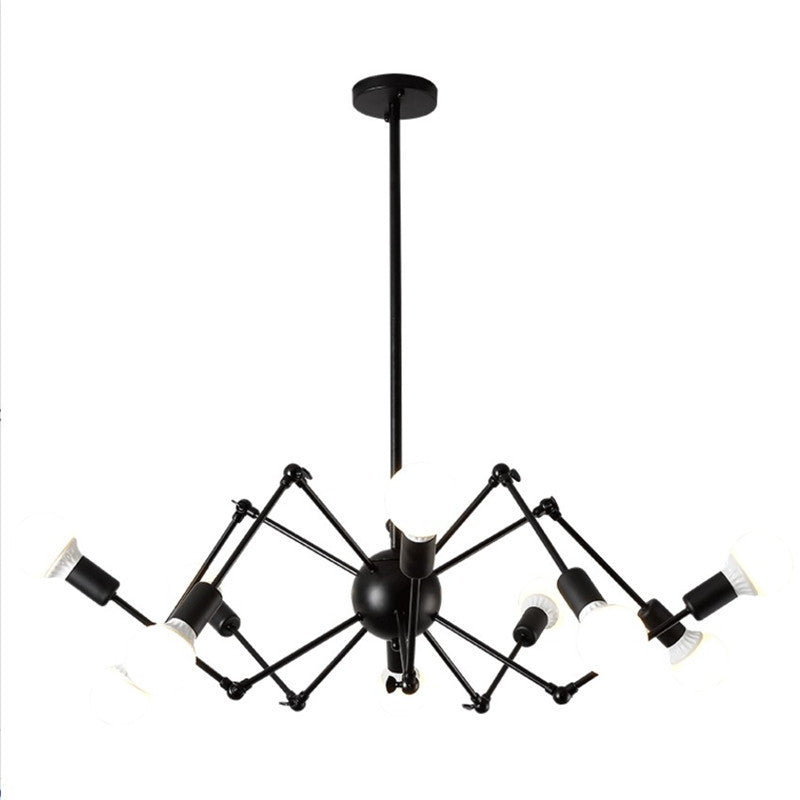 HEIKESZ Industrial Style Spider Chandelier Creative Personality Art Lamps Simple Retro Living Room Clothing Store Nordic Iron Droplight LED Light for Bedroom Night Aesthetic Room Lamp