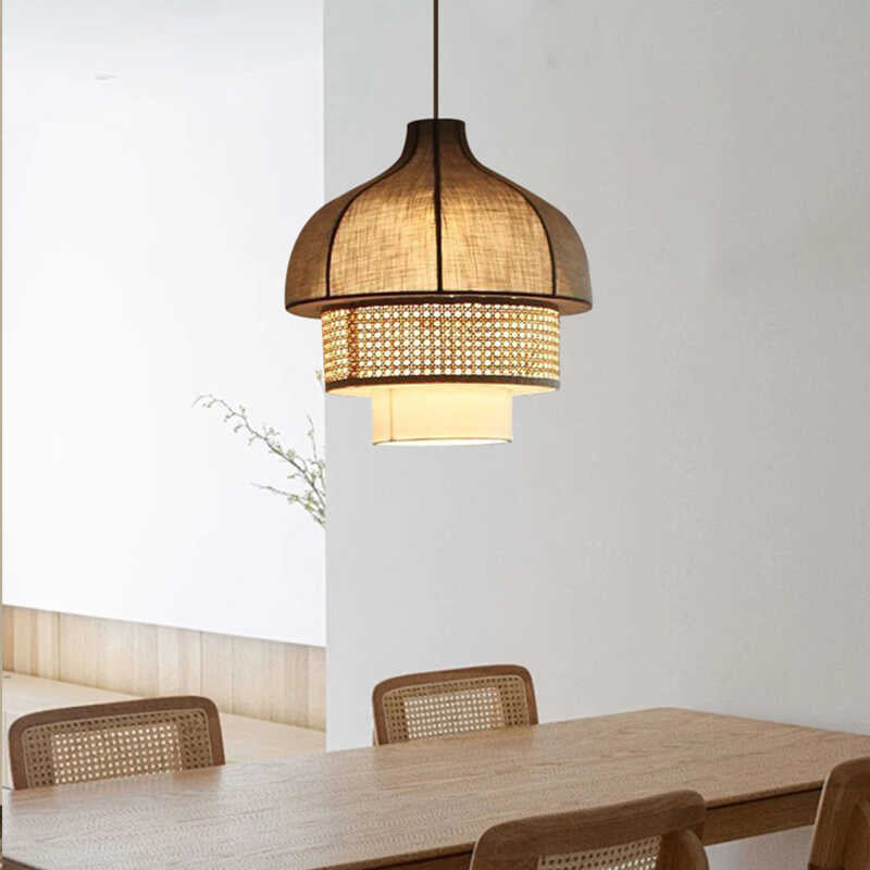 HEIKESZ Japanese-style wabi - **** wind restaurant vine art chandelier new Chinese-style hotel homestay dining tea room zen private room cloth art lamp light fixtures for celling light