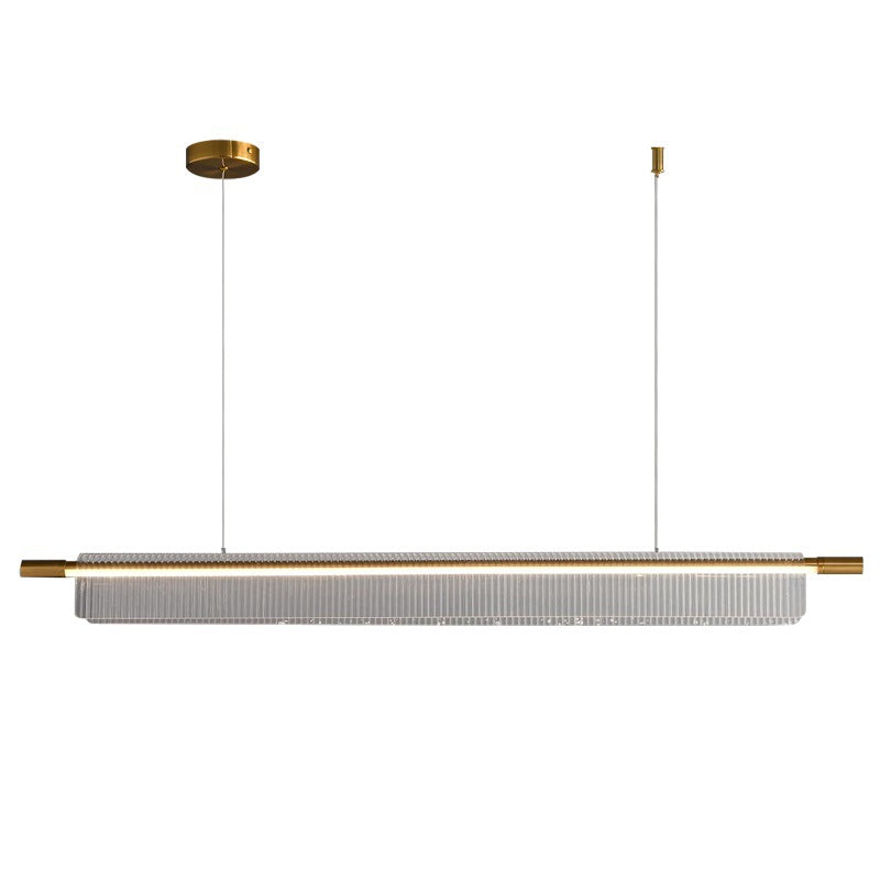 HEIKESZ Modern Nordic Long Bar Chandelier Acrylic Restaurant Office Study Lamps Simple Designer Lighting